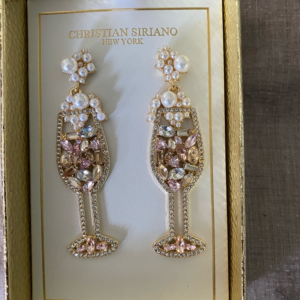 Christian Siriano Champagne Bottle Earrings